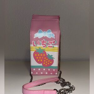 Hot Topic Strawberry Milk Cartoon Crossbody Bag
